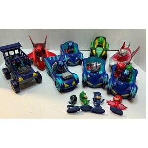 PJ Masks Toy Lot Vehicles and Figures Catboy Owlette Gekko Romeo Lab Mixed Set
